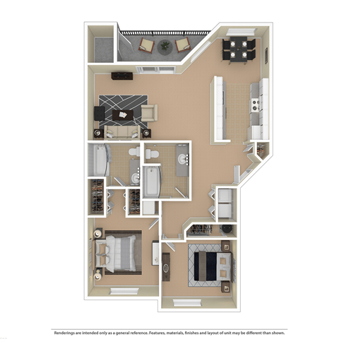 2 bedroom floor plan Aloha Oregon Quatama Village Apartments 